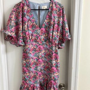 (Only worn once) Floral Wedding Guest Dress